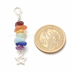 Chakra Theme Natural Gemstone Pendant Decorations&nbsp;HJEW-JM00645-03