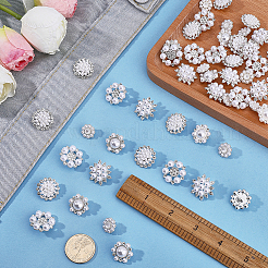70Pcs 5 Styles Alloy Rhinestone Shank Buttons&nbsp;BUTT-FG0001-67