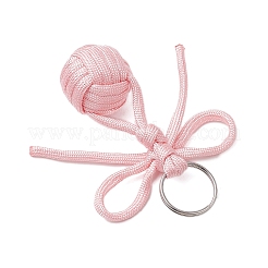 Polyester Braid Ball 304 Stainless Steel Keychains&nbsp;KEYC-JKC01117-01