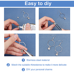 40Pcs Flat Round 304 Stainless Steel Charm Rhinestone Settings&nbsp;DIY-UN0002-71
