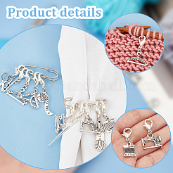 10Pcs 10 Styles Tibetan Style Alloy Pendant Stitch Markers&nbsp;HJEW-PH01905