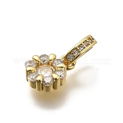 Brass Micro Pave Cubic Zirconia Pendants&nbsp;KK-Z093-41G