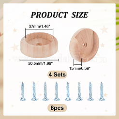 2Pcs Wood Closet Rod Flange Holders&nbsp;FIND-WH0139-854