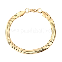 304 Stainless Steel Flat Snake Chain Bracelets&nbsp;BJEW-C134-01B-G