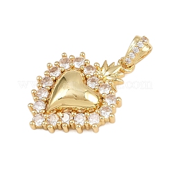 Brass Micro Pave Cubic Zirconia Pendants&nbsp;KK-I352-27G