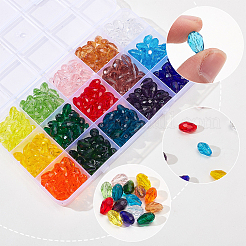 300Pcs 15 Colors Transparent Glass Beads&nbsp;EGLA-SP0001-40