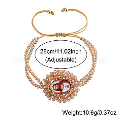Adjustable Glass Beads Double Layers Braided Bead Bracelets&nbsp;DY5485