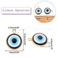 32Pcs 2 Colors Opaque Resin Evil Eye Pendants&nbsp;RESI-AR0001-21
