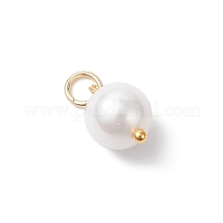 Shell Pearl Round Charms&nbsp;PALLOY-JF04476-01