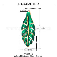 304 Stainless Steel Enamel Pendants&nbsp;STAS-OY014-17G