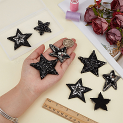 8Pcs 4 Styles Star Cloth Sew on Patches&nbsp;DIY-FG0010-23