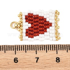 Romantic Glass Seed Bead Pendants&nbsp;PALLOY-MZ01384-02