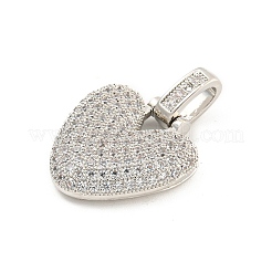 Brass Micro Pave Clear Cubic Zirconia Pendants&nbsp;KK-B099-01P-V