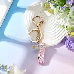 Number 7 Transparent Resin Keychains&nbsp;KEYC-TADJ0001-10G