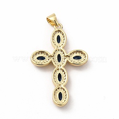 Rack Plating Brass Cubic Zirconia Pendants&nbsp;KK-G456-25G-05