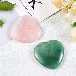 2Pcs 2 Style Heart Natural Mixed Gemstone Massage&nbsp;G-SZ0001-76B
