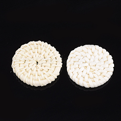 Handmade Reed Cane/Rattan Woven Beads&nbsp;WOVE-T005-12B