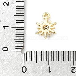 Brass Micro Pave Clear Cubic Zirconia Charms&nbsp;KK-B130-02G-03