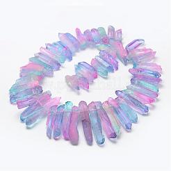 Electroplate Natural Quartz Crystal Beads Strands&nbsp;G-F462-01D