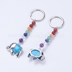 Natural/Synthetic Gemstone Chakra Keychain&nbsp;KEYC-P040-E