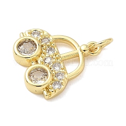 Brass Micro Pave Cubic Zirconia Pendants&nbsp;KK-Z120-37G
