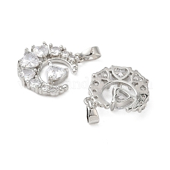 Brass Micro Pave Cubic Zirconia Pendants&nbsp;KK-L256-24P