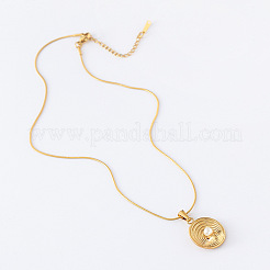 3Pcs Stainless Steel Pave Shell Pearl Irregular Multi-layer Oval Pendant Necklaces&nbsp;CI3744