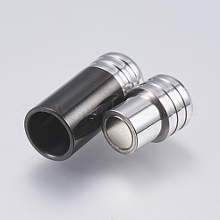304 Stainless Steel Magnetic Clasps with Glue-in Ends&nbsp;STAS-F139-074B