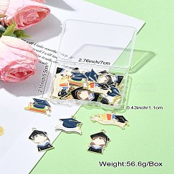 20Pcs 5 Styles Graduation Season Golden Plated Alloy Enamel Pendants&nbsp;ENAM-CJ0006-14