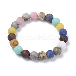 Natural Gemstone Beaded Stretch Bracelets&nbsp;BJEW-M007-02