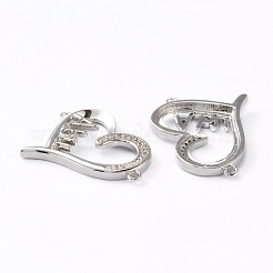 Brass Micro Pave Clear Cubic Zirconia Links&nbsp;ZIRC-Z007-17P