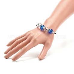 Glass Round Beaded Bracelet with Alloy Sea Turtle&nbsp;BJEW-JB07847