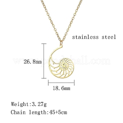 Hollow Conch Shape 304 Stainless Steel Pendant Necklace&nbsp;FZ6005-1