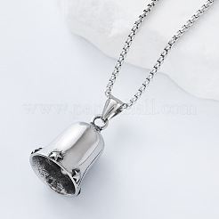 Vintage 304 Stainless Steel Archangel Saint Michael Bell Pendant Necklaces for Women&nbsp;DL5649