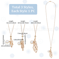 3Pcs Brass Macrame Pouch Necklaces Making&nbsp;NJEW-UN00003