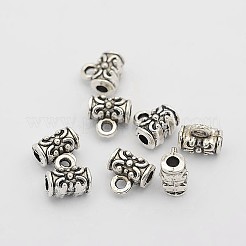 Tibetan Style Alloy Column Carved Flower Bail Beads&nbsp;X-TIBEB-O004-50