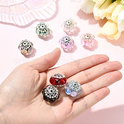 8Pcs 8 Colors Acrylic Rhinestone Rondelle Beads&nbsp;CLAY-YW0002-72