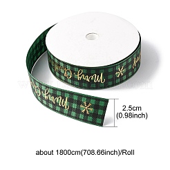 1 Roll Merry Christmas Printed Polyester Grosgrain Ribbons&nbsp;OCOR-YW0001-05A
