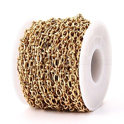 304 Stainless Steel Textured Oval Link Chains&nbsp;CHS-N005-06G-G