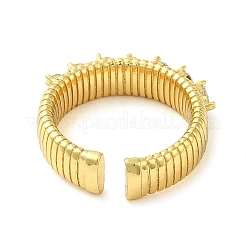 Brass Micro Pave Cubic Zirconia Cuff Rings&nbsp;RJEW-P102-14G