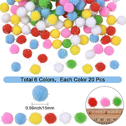 120Pcs 6 Colors Sequin Polypropylene Fiber Silk Pompom Ball&nbsp;FIND-SC0019-69