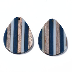 Stripe Resin & Walnut Wood Pendants&nbsp;RESI-N025-015A-C01