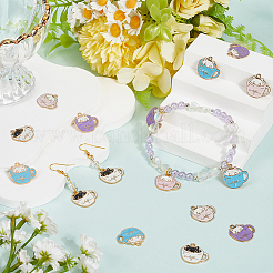 40Pcs 4 Colors  Alloy Enamel Pendants&nbsp;ENAM-SC0005-92