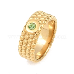 304 Stainless Steel Cubic Zirconia Finger Rings&nbsp;LS-RJEW-F203-03G-03