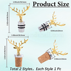 2Pcs 2 Style Zinc Alloy Wine Stoppers&nbsp;FIND-GF0011-17B