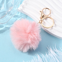 Faux Rabbit Fur Pom Pom Ball Keychain&nbsp;KEYC-FS00031-01