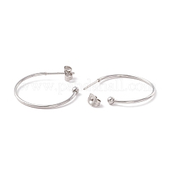 Non-Tarnish 304 Stainless Steel C-shape Stud Earrings&nbsp;STAS-P302-09P