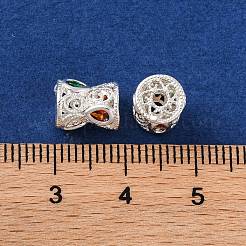 Brass Micro Pave Clear Cubic Zirconia Beads&nbsp;KK-S389-18S