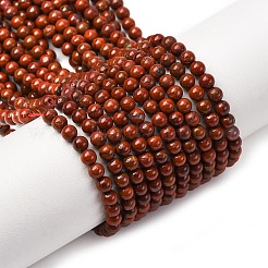 Natural Red Jasper Round Bead Strands&nbsp;G-A130-3mm-08-01