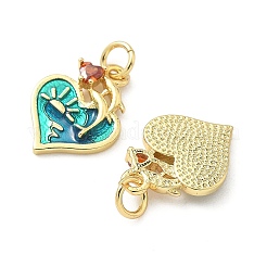 Brass Micro Pave Cubic Zirconia Pendants&nbsp;KK-S338-02G-1